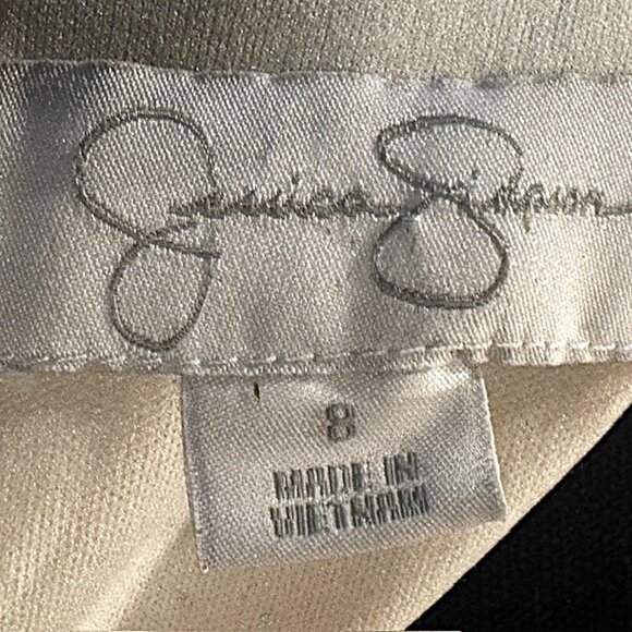 Jessica Simpson Cream Sleeveless Flared Dress w/Pockets and Suede trim Sleeves - Picture 4 of 7